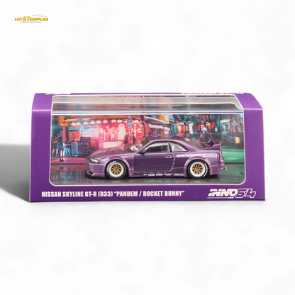 Inno64 NISSAN SKYLINE GT-R (R33) "PANDEM ROCKET BUNNY" Purple 1:64