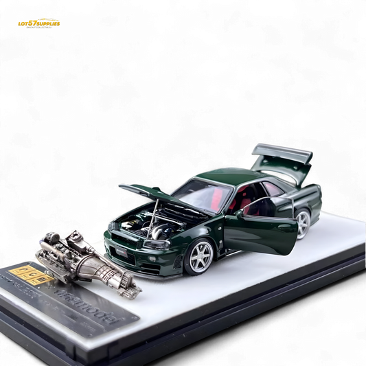 PGM Nissan GTR R34 Z-TUNE - British Green 1:64 Ordinary