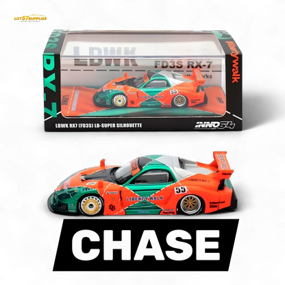 INNO64 Mazda RX-7 LBWK FD3S Orange/Green 1:64