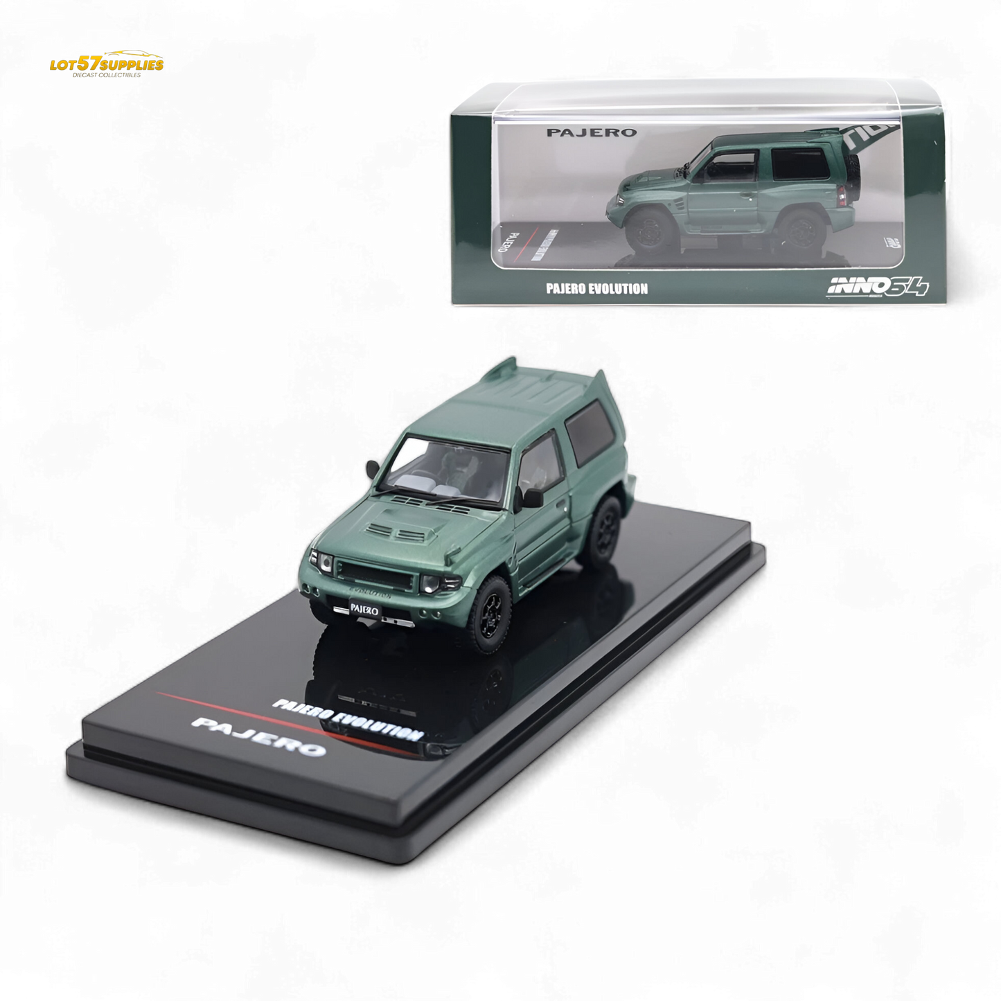 Inno64 MITSUBISHI PAJERO EVOLUTION Satin Green 1:64