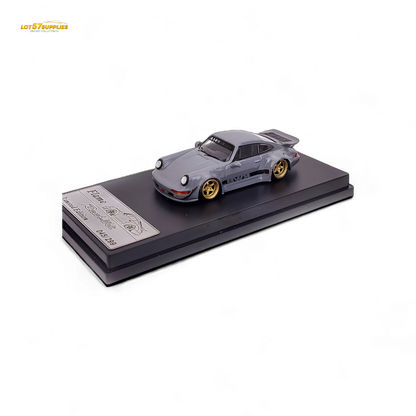 Flame Porsche 964 RWB Whale Tale in Cement Gray 1:64