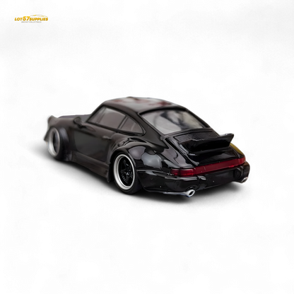 Flame Porsche 964 RWB Ducktail Gloss Black 1:64