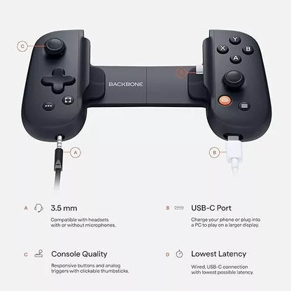 BACKBONE One Mobile Gaming Controller Android/iPhone 15 Series (USB-C) GEN 1