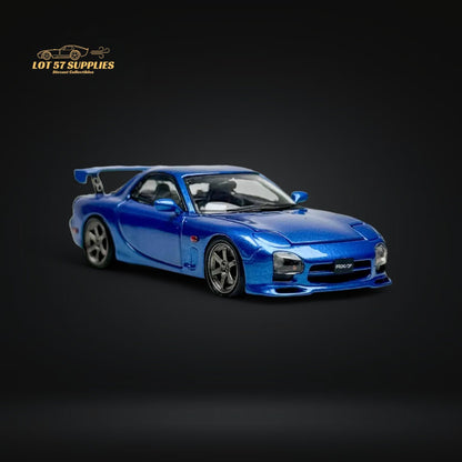 PGM Mazda RX-7 FD3S Metallic Blue Fully Openeable Luxury Base 1:64