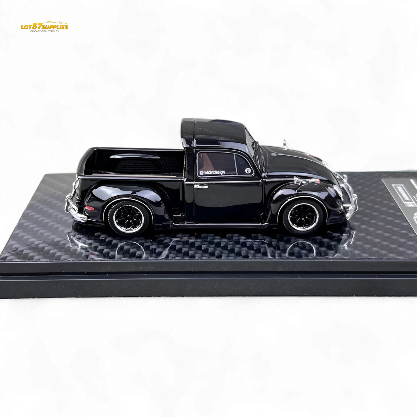 YM Model X Robert Design Volkswagen Beetle Pickup Truck FUSCUP in Black 1:64 Limited to 499 Pcs