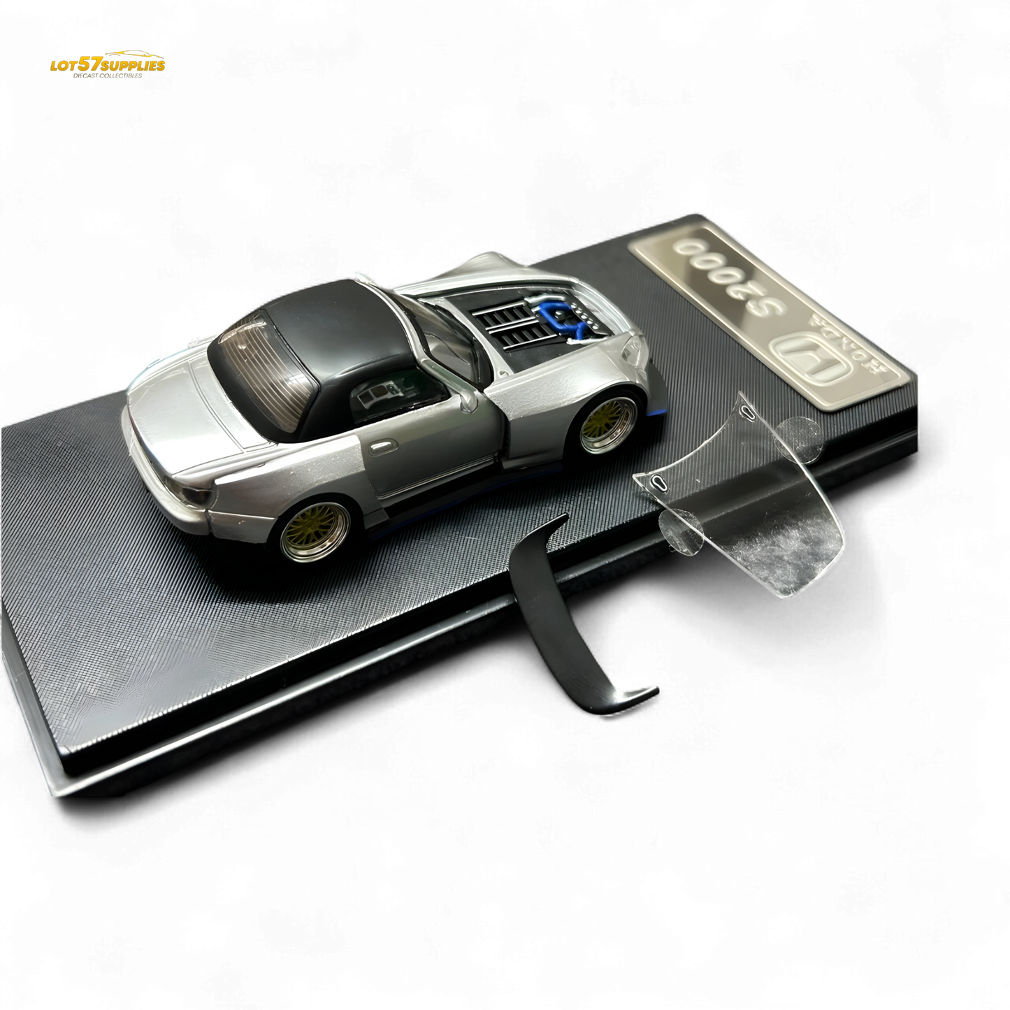 Rhino Model RM 1:64 Honda S2000 Wide-Body Roadster Silver