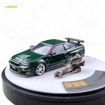 PGM Nissan GTR R34 Z-TUNE - British Green 1:64 Luxury Box 1:64