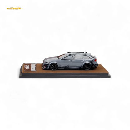 Qidian Model Audi RS6 Avant (C7) Crock Station wagon DTM Wide-Body Modified - Cement Grey 1/64
