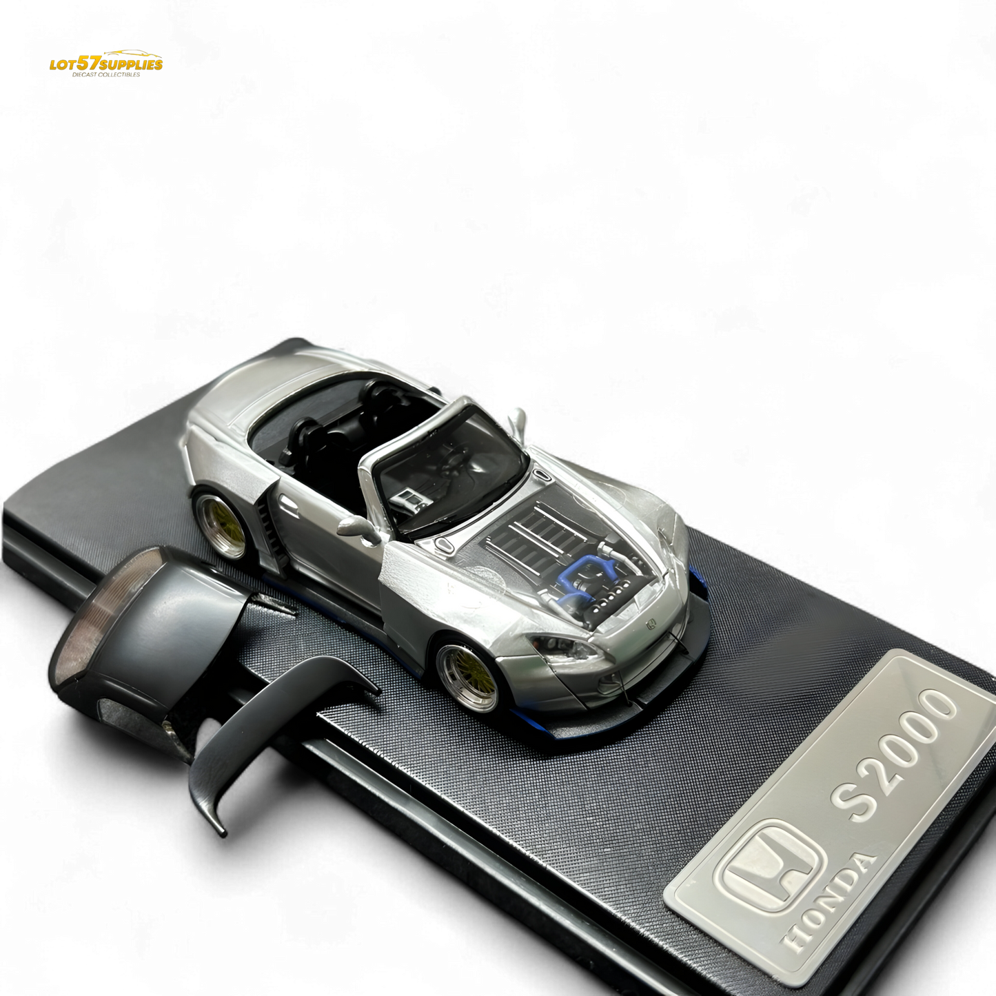 Rhino Model RM 1:64 Honda S2000 Wide-Body Roadster Silver