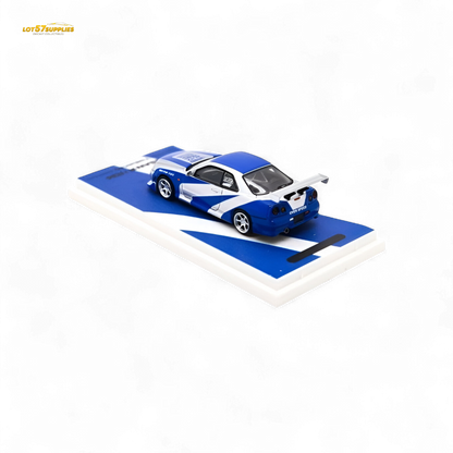 TimeMicro SKYLINE GT-R R34 - Blue Silver Ordinary 1:64