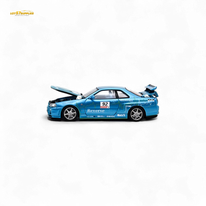 Cool ART Skyline R34 Blue #92 - With Figure 1:64