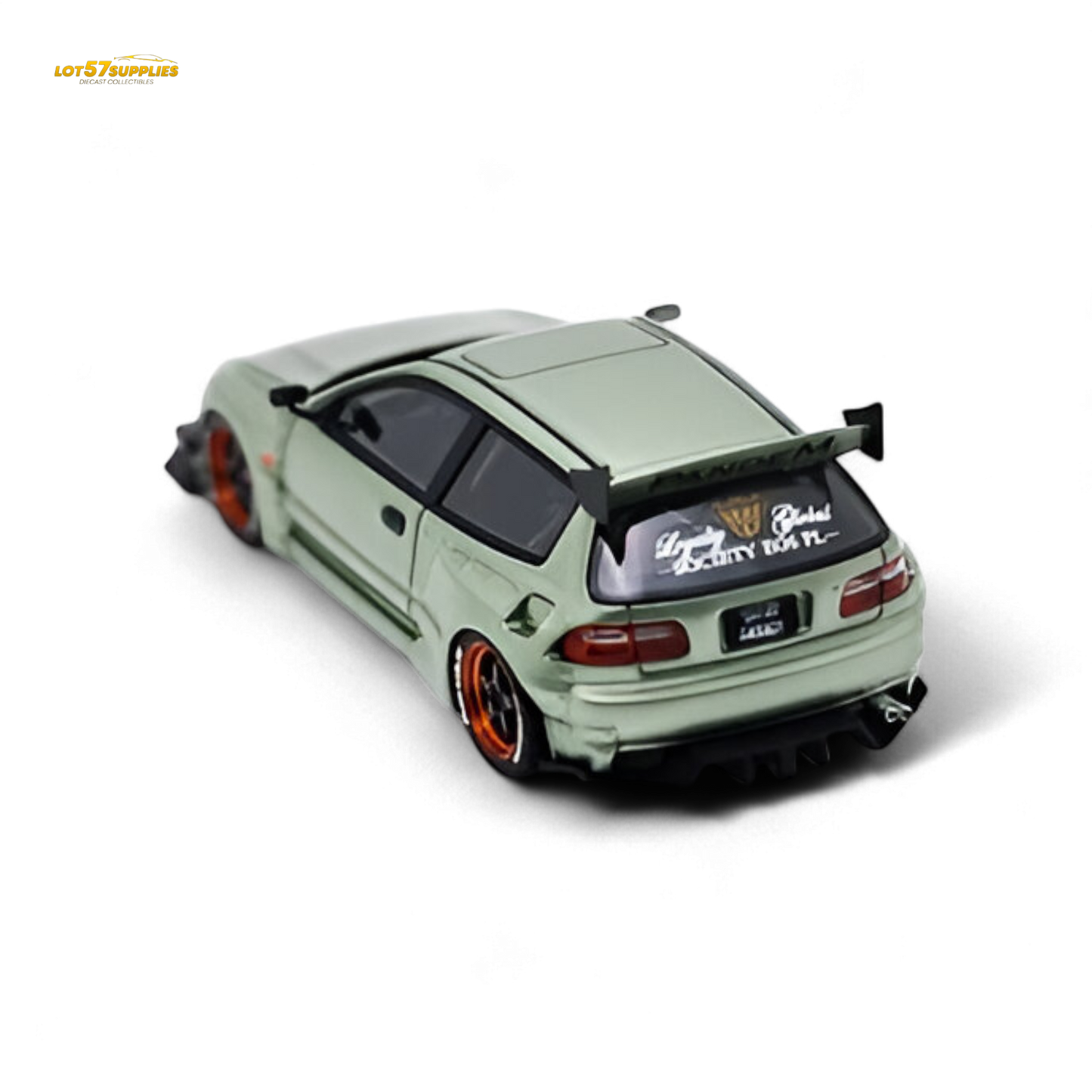 YM Model Honda Civic Pandem EG4 K20 Modified Bronze Green 1:64 Limited to 399 PCS