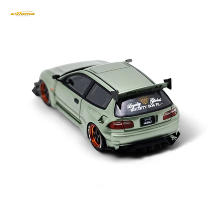 YM Model Honda Civic Pandem EG4 K20 Modified Bronze Green 1:64 Limited to 399 PCS