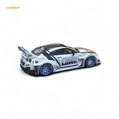 MC LB GTR R35 GT - White Blue Stripe Carbon Roof 1:64
