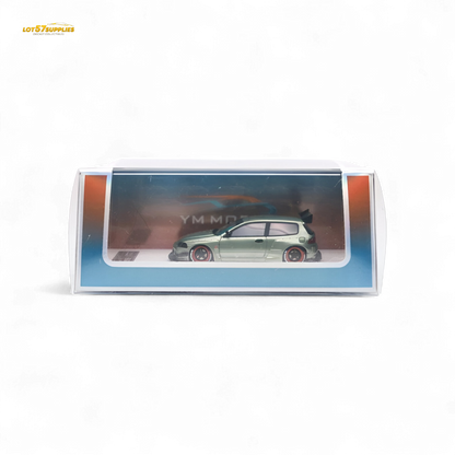 YM Model Honda Civic Pandem EG4 K20 Modified Bronze Green 1:64 Limited to 399 PCS