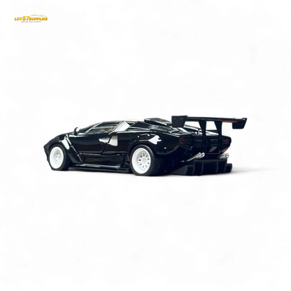 TPC Lamborghini Countach LBWK Black White Wheels Malaysia Exclusive Openable - 1:64