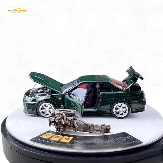 PGM Nissan GTR R34 Z-TUNE - British Green 1:64 Luxury Box 1:64