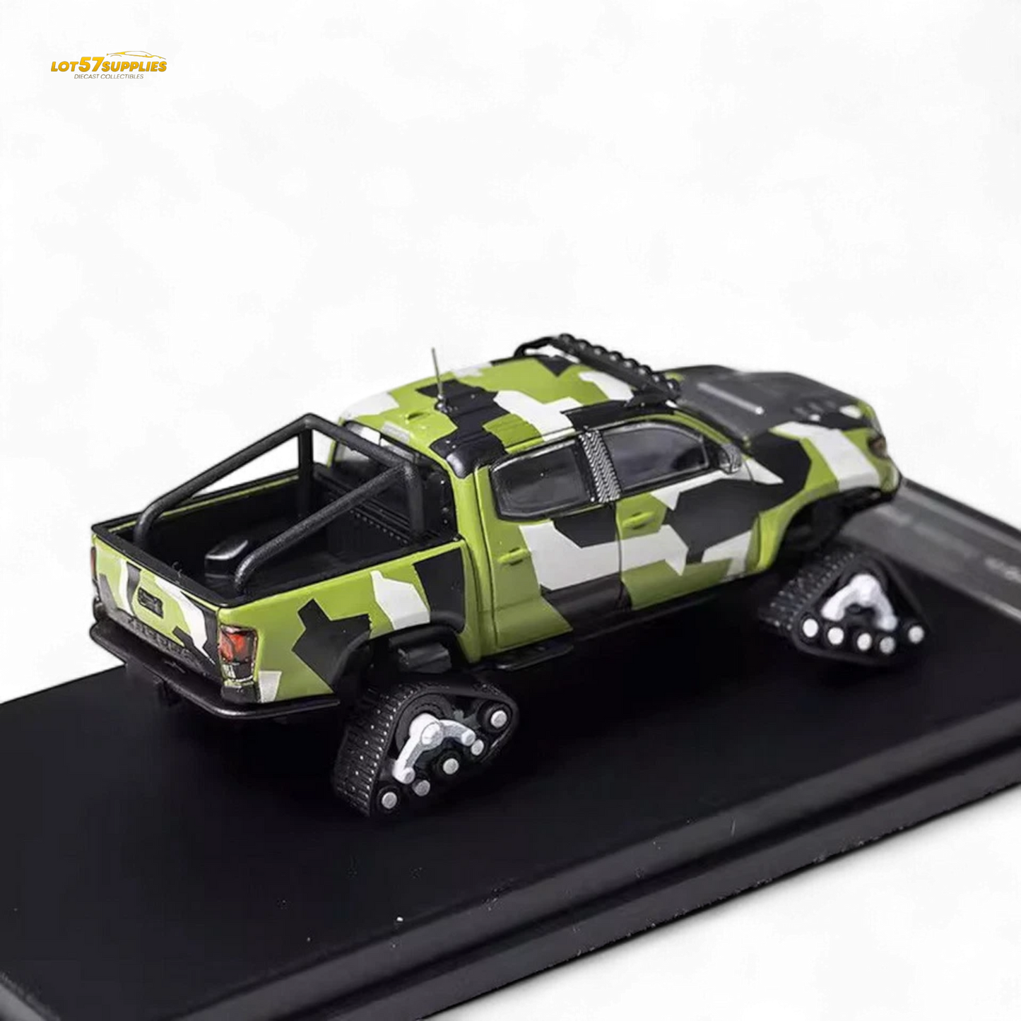 GCD Toyota TACOMA SNOW VERSION in Green Camo & 3PMSF Tires 1:64