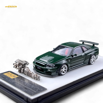 PGM Nissan GTR R34 Z-TUNE British Green 1:64