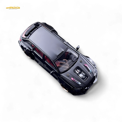 DCM Modified Audi RS6 Wagon Metallic Black - Engine & Openable Hood 1:64