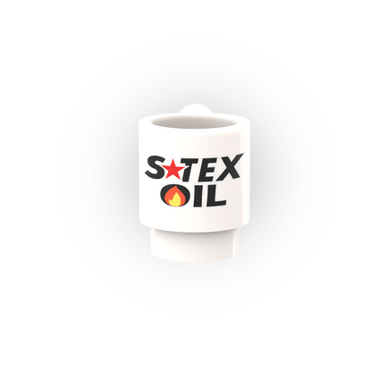 "S-Tex Oil" Cup - Custom Printed - Made With a LEGO® Part