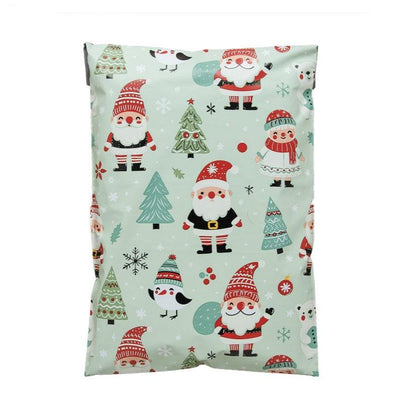 Santa Poly Mailers Size 7.5x10.5 Woodland Christmas Shipping Bags