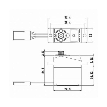 Savox Super Torque Metal Gear Micro Servo Soft Start 0.06/16.7 @6