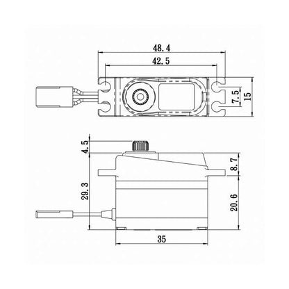 Savox SAVSV1250MGP High Voltage Micro Tail Servo Soft Start