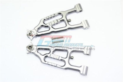 GPM ALUMINUM FRONT LOWER SUSPENSION ARM LOSI 1/6 SUPER BAJA REY 4X4 GUN SILVER