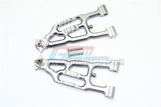 GPM ALUMINUM FRONT LOWER SUSPENSION ARM LOSI 1/6 SUPER BAJA REY 4X4 GUN SILVER
