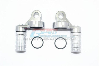 GPM ALUMINUM DAMPER CAP PIGGYBACK RESERVOIRS LOSI 1/6 SUPER BAJA REY GUN SILVER