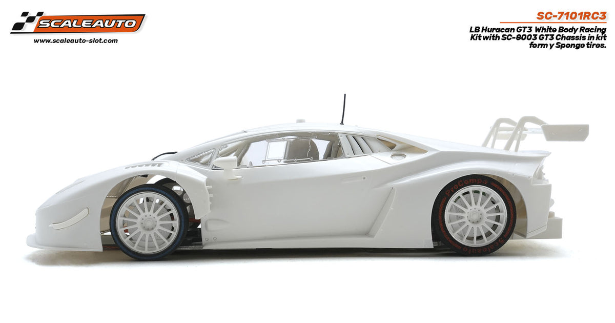 Scaleauto Lamborghini Huracan GT3 White RC3 Kit 1/24 Slot Car SC-7101RC3