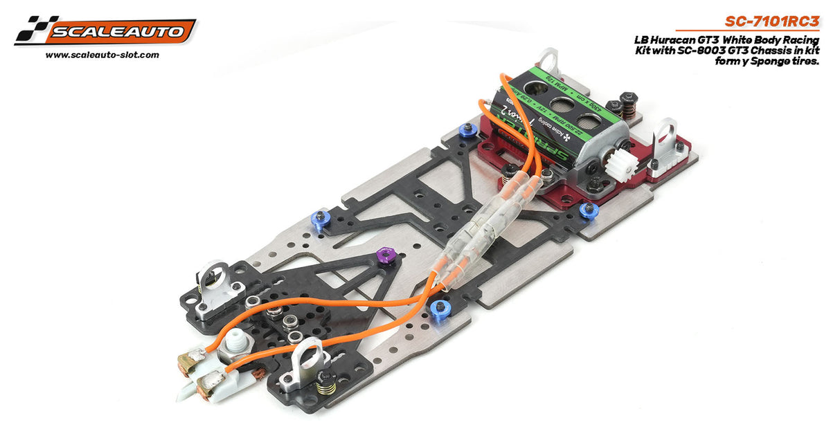 Scaleauto Lamborghini Huracan GT3 White RC3 Kit 1/24 Slot Car SC-7101RC3