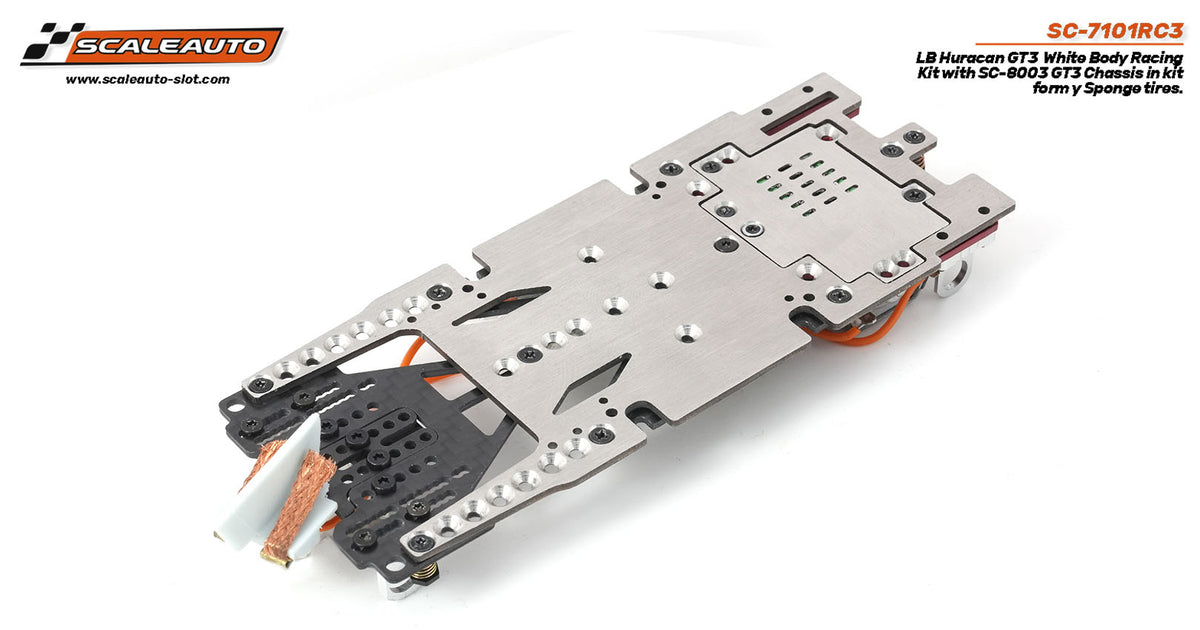 Scaleauto Lamborghini Huracan GT3 White RC3 Kit 1/24 Slot Car SC-7101RC3