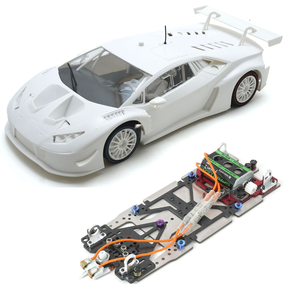Scaleauto Lamborghini Huracan GT3 White RC3 Kit 1/24 Slot Car SC-7101RC3