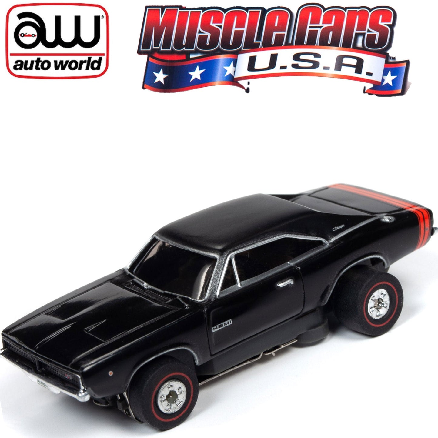 Auto World 1968 Dodge Charger Black Thunderjet HO Slot Car SC349 fits AFX