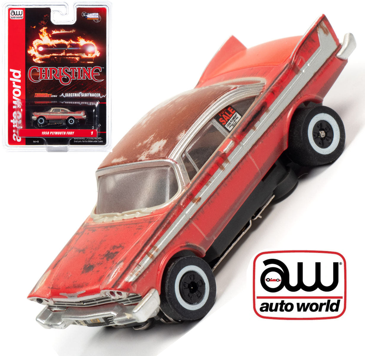 Auto World Thunderjet Plymouth Fury Christine Dirty AFX HO Slot Car SC358