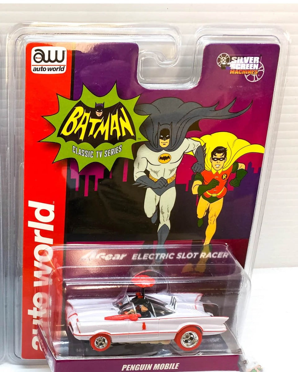 Auto World iWheels Penguin Mobile Batman Batmobile 4Gear HO Scale Slot Car