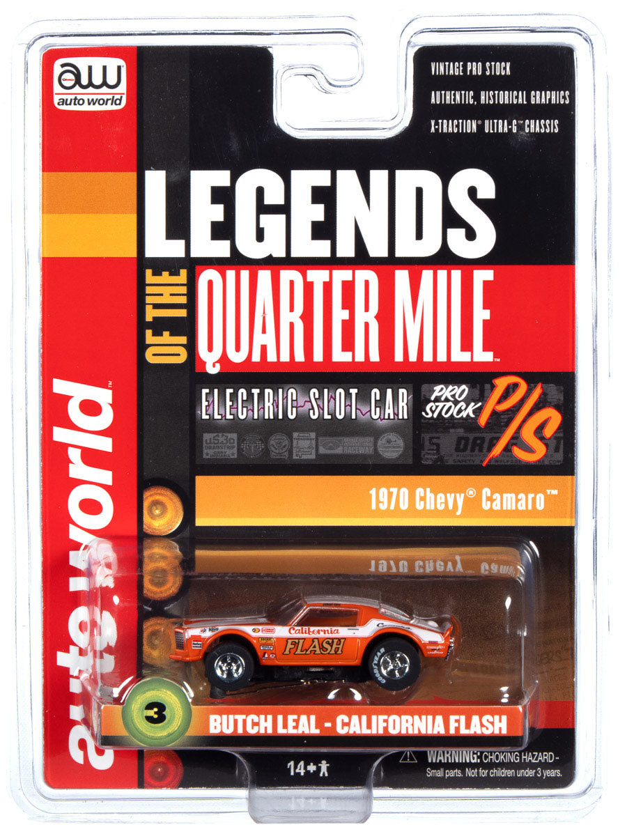 Auto World Xtraction Chevy Camaro Butch Leal California Flash HO Slot Car SC361