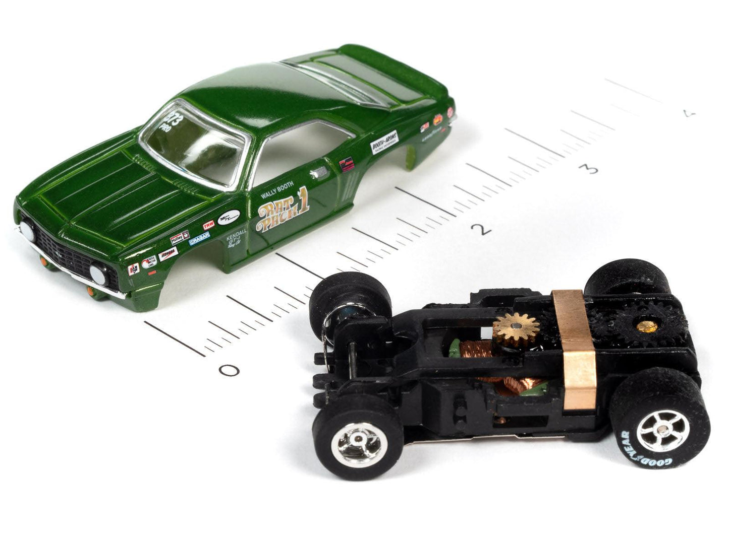 Auto World Xtraction Chevy Camaro Wally Booth Rat Pack HO Slot Car for AFX