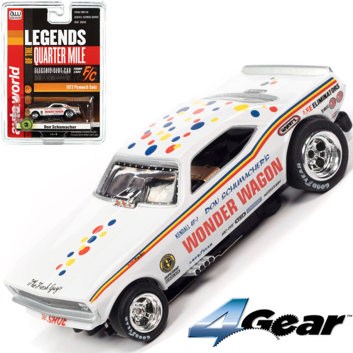 Auto World Don Schumacher Plymouth Barracuda Wonder Wagon Ho Slot Car SC369