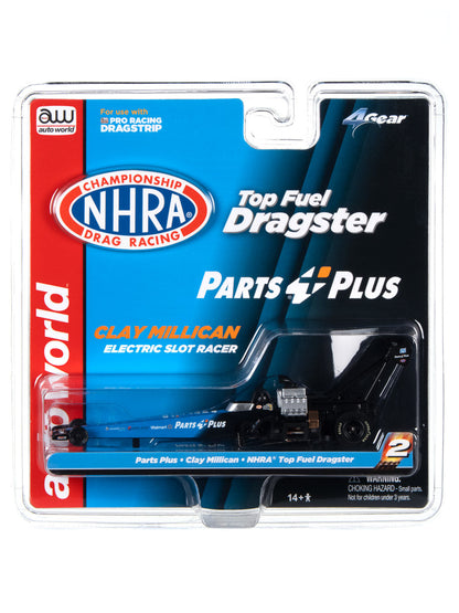 Auto World 4Gear NHRA Clay Millican Parts Plus Top Fuel Dragster HO Scale Slot Car SC370 R27