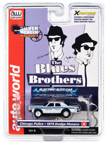 Auto World Chicago Police Dodge Monaco Blue Brothers R36 HO Slot Car for AFX Xtraction