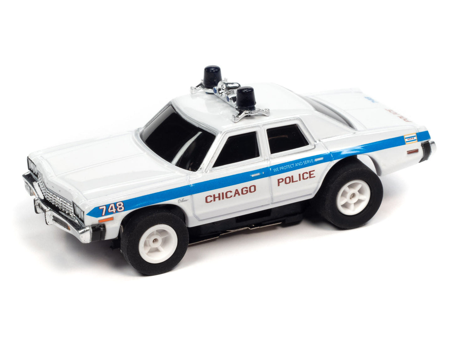 Auto World Chicago Police Dodge Monaco Blue Brothers R36 HO Slot Car for AFX Xtraction