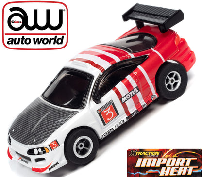 Auto World Mitsubishi Eclipse White Xtraction Import Heat for AFX HO Scale Slot Car SC378