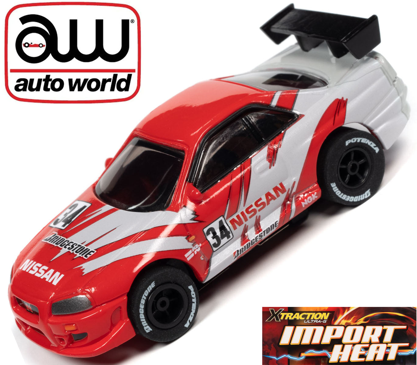 Auto World Nissan Skyline GTR Xtraction Import Heat for AFX HO Scale Slot Car SC378