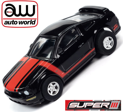 Auto World Super III 2005 Ford Mustang GT Black HO Slot Car AFX SC383