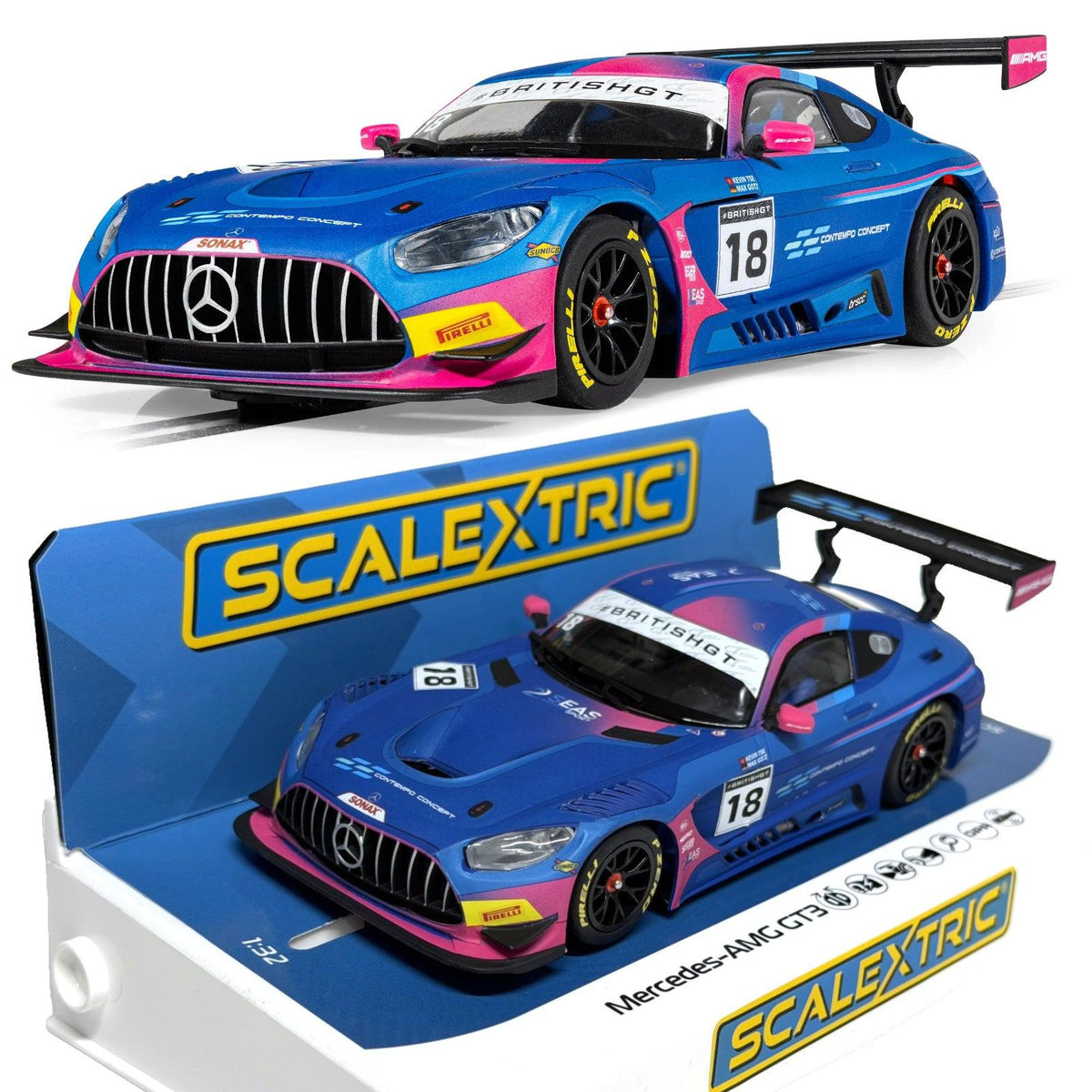 Scalextric C4623 Mercedes-AMG GT3 British GT 2024 1/32 Slot Car DPR