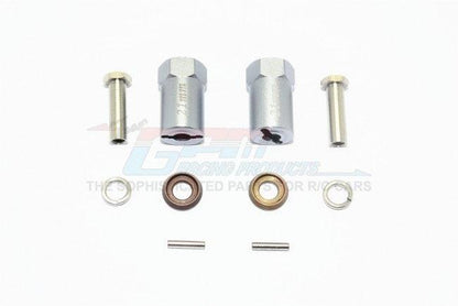 GPM ALUMINUM HEX ADAPTERS 21MM THICK AXIAL SCX10 / SCX10 II GUN SILVER  Accessories: Stainless Steel Pin 2x10-2PCS 5mm Shims-2PCS 5mm Metal Washer-2PCS Stainless Steel Hex Socket Screw 19mm-2PCS