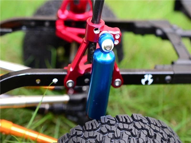 GPM ALUMINUM FRONT/REAR INTERNAL SHOCKS (92MM) AXIAL SCX10 II GUN SILVER